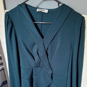 Grace Karin Deep Teal Long Sleeve Blouse